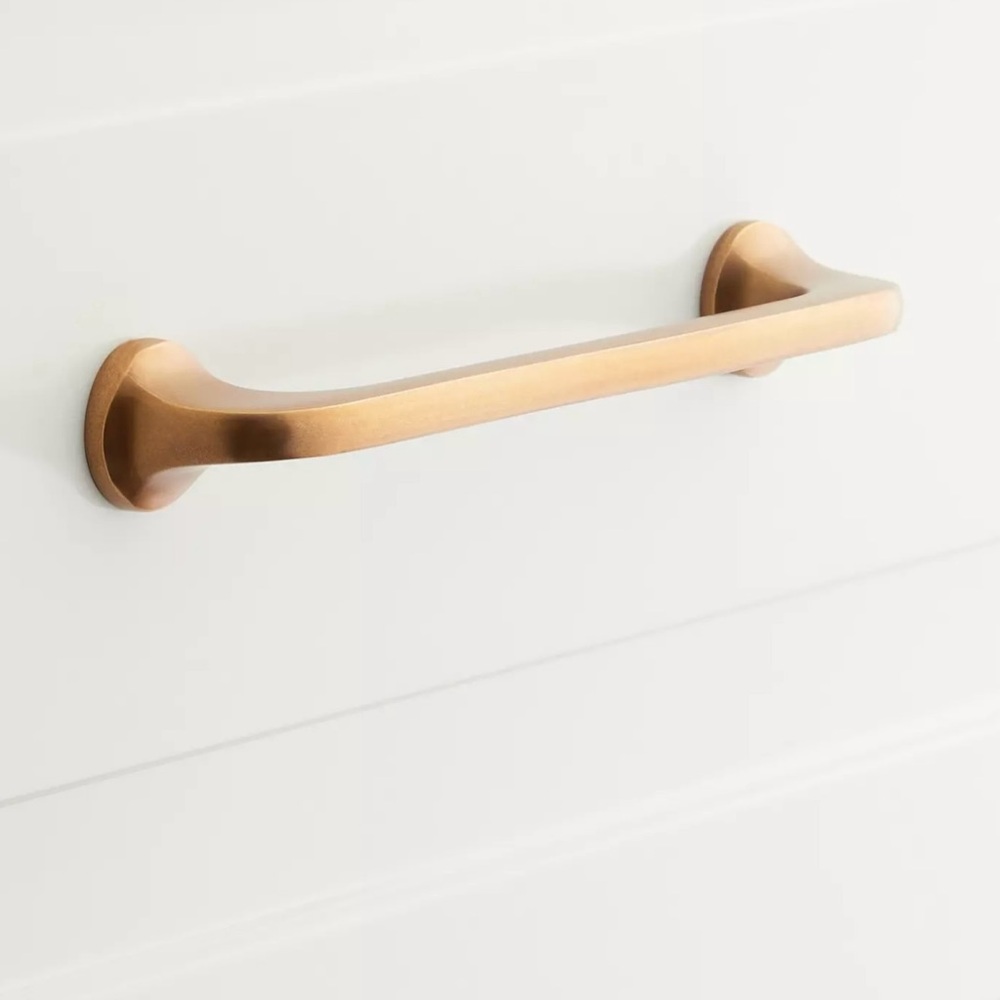 Signature Hardware 3-3/4" Amarilla Solid Brass Cabinet Pull - Vintage Brass